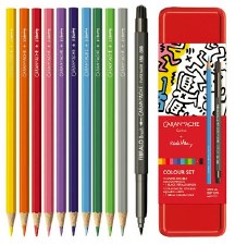 Keith Haring: 10pc Colour Pencil Set + 1 Brush