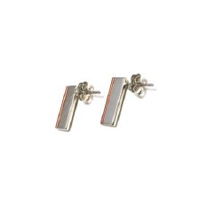 Claudine Moncion: VER05 Silver & Copper Stud Earrings