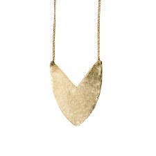 Enarmoured: Large Brass Tulip Shield Necklace