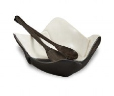 Hilborn Pottery: Black + White Square Bowl