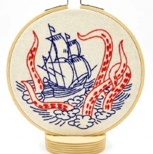 Hook Line & Tinker: Kraken and Ship Complete Embroidery Kit