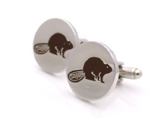 Kinzoku Cufflink: Maple Leaf  Black