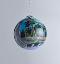 Harris: Lake, Algonquin Park Glass Ornament