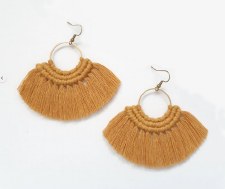 Knot You Knot me: Stella Fringe Earrings - Mustard