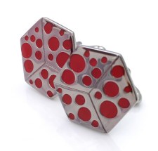 Kinzoku Cufflinks: Polka Dot Red