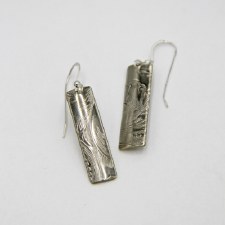 Lynda Carr: Vintage Rectangle Earrings - Silver