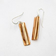Lynda Carr: Rectangle Earrings - Copper