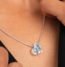 Michaud Michaud: Silver Tilted heart pendant With Chain