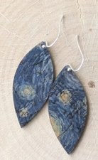 Hello Lovely Cork Co: Starry Night Small Leaf Earrings