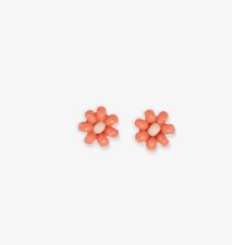 Ink + Alloy: Tina Beaded Post Earrings - Coral