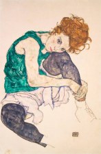 Schiele: Seated Woman With Legs Drawn Up (Adele Herms) Print