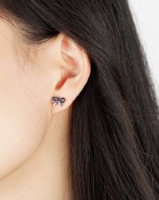 Additional picture of jj + rr  - Infinity Stud Earrings - Silver