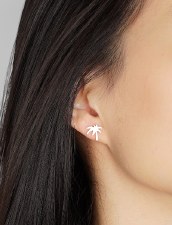 Additional picture of jj + rr - Palm Tree Earrings - Silver
