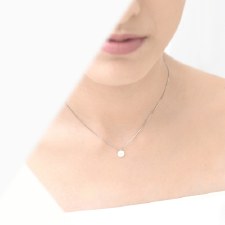 Additional picture of Necklace - Petite Curl Dot Brushed Gold