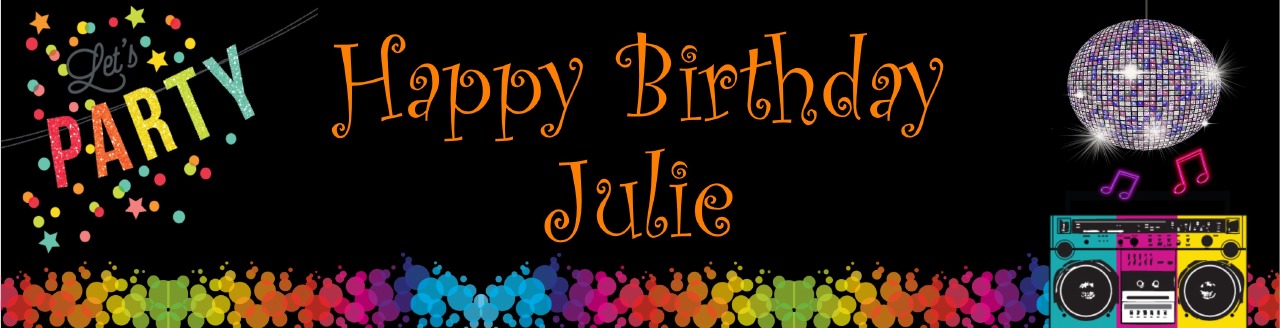 80s Personalised Banner Partyworld