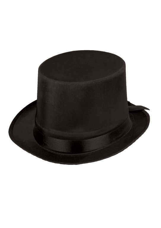 black satin top hat