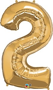 gold number 2 balloon