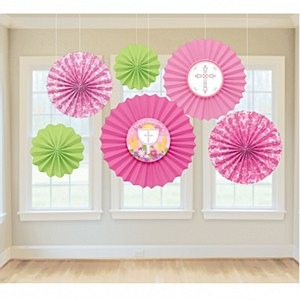 Pink Communion Fan Decoration Partyworld