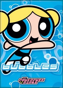 Powerpuff Girls Bubbles on Blue Magnet