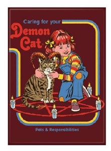 Steven Rhodes Caring For Your Demon Cat Magnet