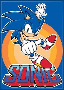 Sonic The Hedghog Modern On Blue Magnet