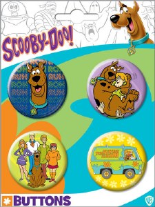 Scooby Doo 4 Pack Buttons Set A