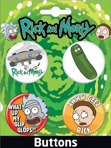 Rick and Morty 4 Piece Button Set B