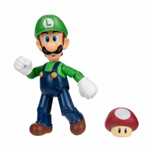 Super Mario Luigi w/Super Mushroom 4 In Action Figure