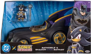 DC x Sonic the Hedgehog Shadow as Batman w/Batmobile 2.5 In Action Figure Set w/Vehicle