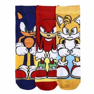 Sonic The Hedgehog Modern Sonic 3 Pair Animigos 360 Character Socks
