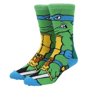 Teenage Mutant Ninja Turtles Leonardo Animigos Mens Crew Socks