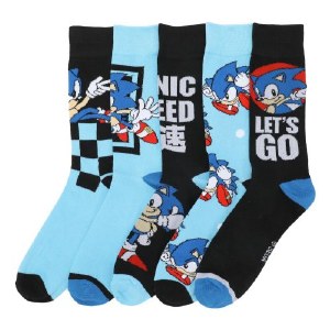 Sonic the Hedgehog Lets Go 5 Pair Crew Sock