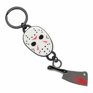 Friday the 13th Mask &amp; Bloody Cleaver Keychain
