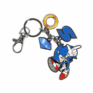Sonic the Hedgehog Ring &amp; Emerald Charm Keychain