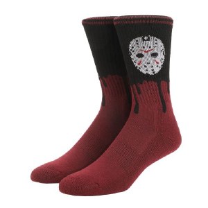Friday the 13Th Black Light Jason Mask Mens Athletic Crew Socks