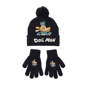 Dog Man Heroic Pose Youth 2-Piece Knit Beanie &amp; Gloves Set