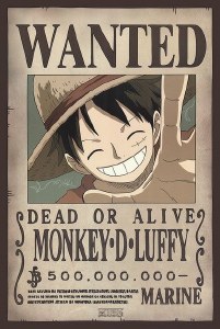 One Piece Luffy Wanted 24 x 36 Poster