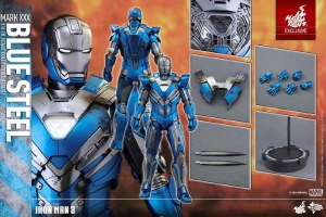 Hot Toys Iron Man 3 Mark XXX Blue Steel Sideshow Ex 1/6 Scale Collectible Figure