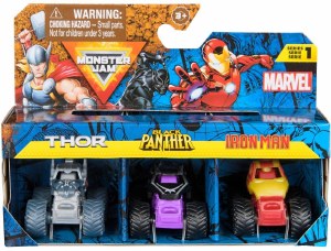 Monster Jam Marvel Thor/Black Panther/Iron Man Mini Monster Truck 3 Pack