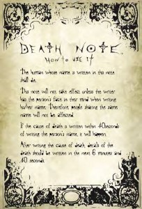 Death Note- Note 24x36 Poster