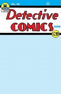 Detective Comics #40 Facsimile Blank Sketch Variant