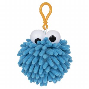 Sesame Street Cookie Monster Fuzzy Pom Plush Clip