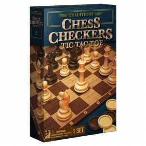 Traditions Chess/Checkers/Tic Tac Toe Set