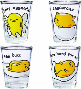 Gudetama 4 Pack Shot Glass Set