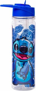 Lilo and Stitch Floral Sketch Glitter 18 Ounce Water Bottle