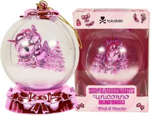 Snow Globe Ornaments Unicorno Holiday Sparkle Pink &amp; Festive Figurine