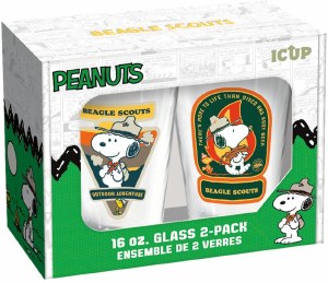Peanuts Beagle Scout 16 Oz Pint Glass 2 Pack