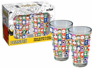 Peanuts 75th 16 Oz Glass 2 Pack