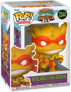 POP Animation Teenage Mutant Ninja Turtles x Godzilla Michelangelo x King Ghidorah Vinyl Figure