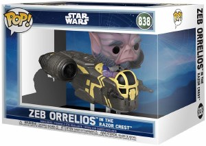 POP Star Wars The Mandalorian and Grogu Zeb Orrelios in Razor Crest Rides Vinyl Figure